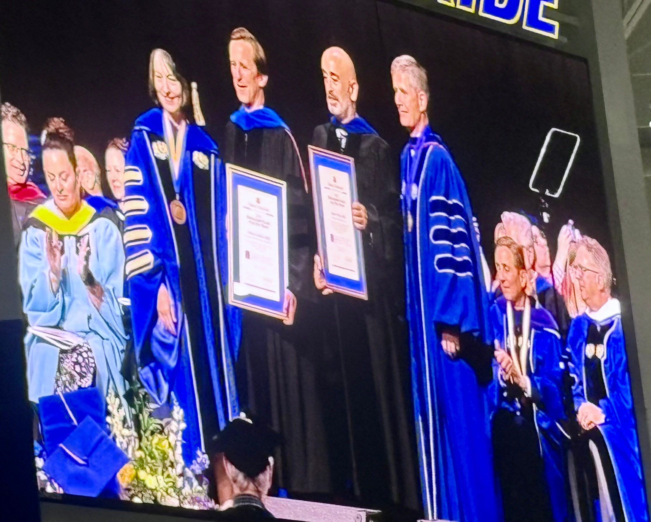 Dr. Gluck receiving Professor of the Year award at Hofstra University