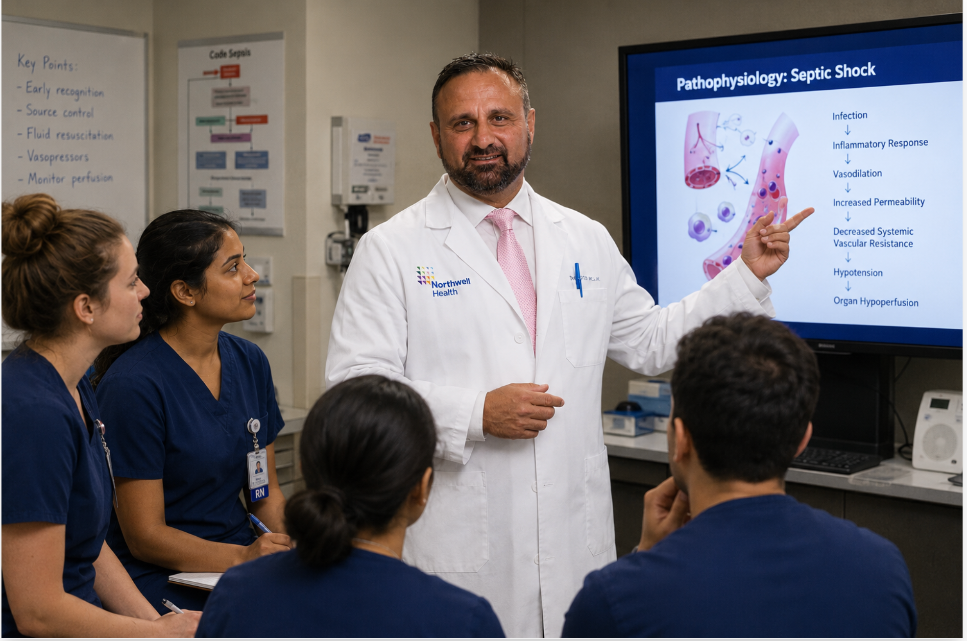 Dr. Tomei teaching in a classroom