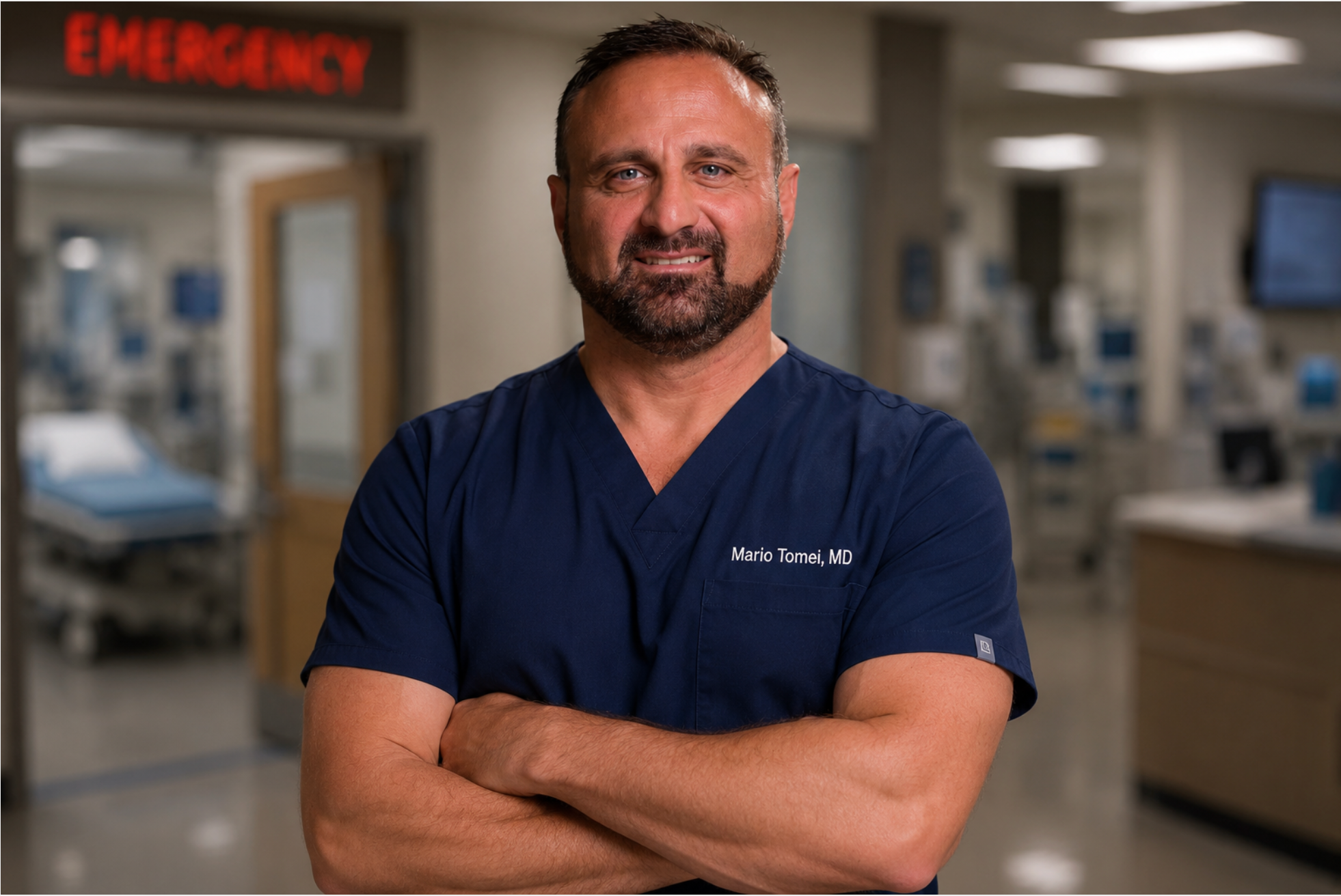 Dr. Mario Tomei in a hospital clinical setting
