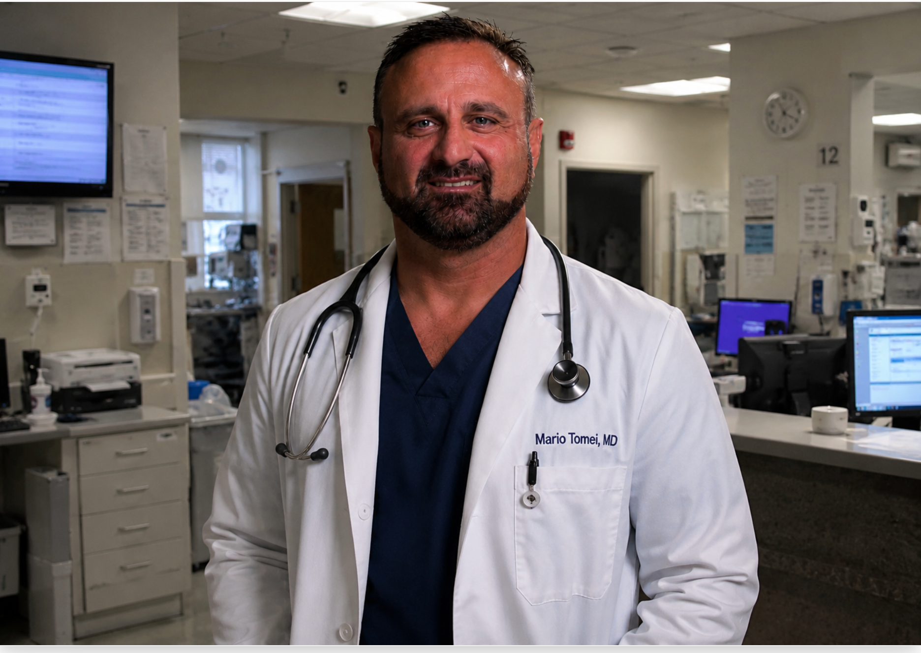 Dr. Tomei in a hospital setting
